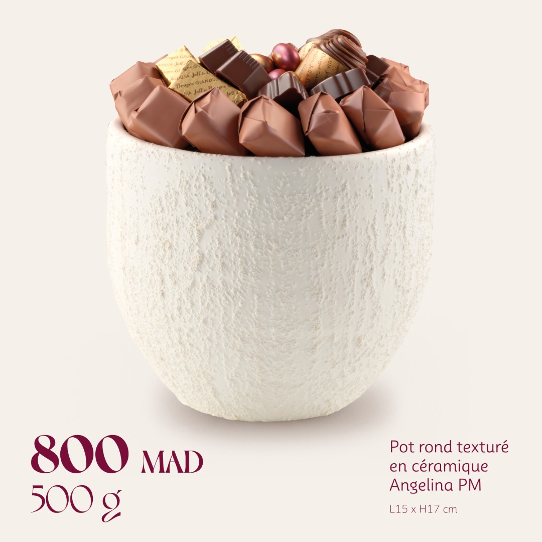 Pot rond texturé en céramique Angelina